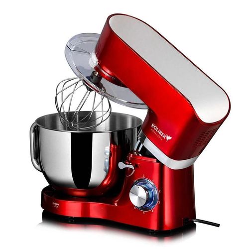 Koliber ROBOMAX X-3200-W XXL Küchenmaschine 3200W Planetenmischer mit 6 Liter Schüssel für schweren Brotteig Rot