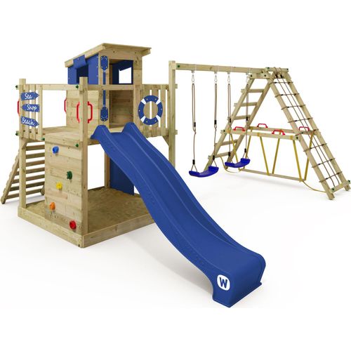 Kletterturm Wickey Smart Surf mit Rutsche und Kletteranbau in Anthrazit