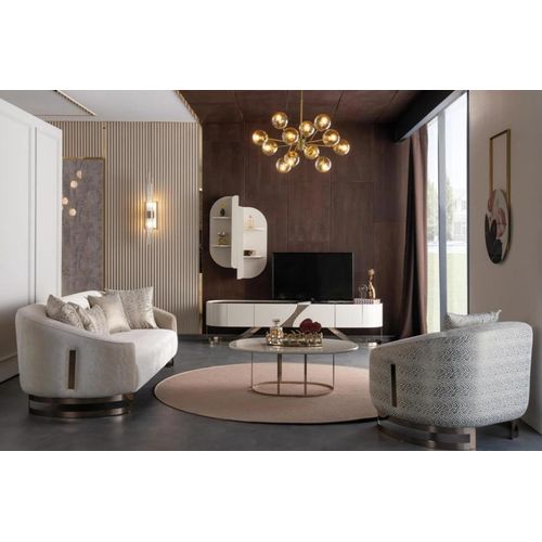 Wohnwand Sideboard Wandregal Sessel Sofa 3 Sitzer Couchtisch Wohnzimmer