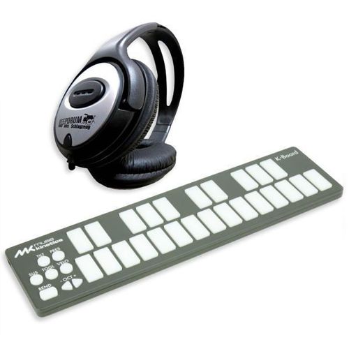 Muse Kinetics MIDI-Controller K-Board Galaxy mit Kopfhörer