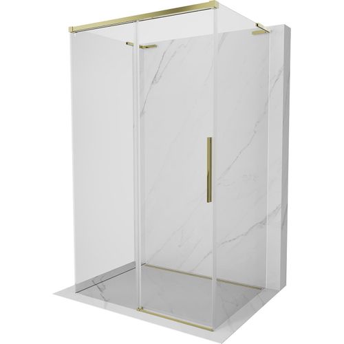 Mexen Rox-3S L Duschecke, 3-seitig, verschiebbar 100 x 90 , transparent, gold - 8C2L-100-090-50-00-3S