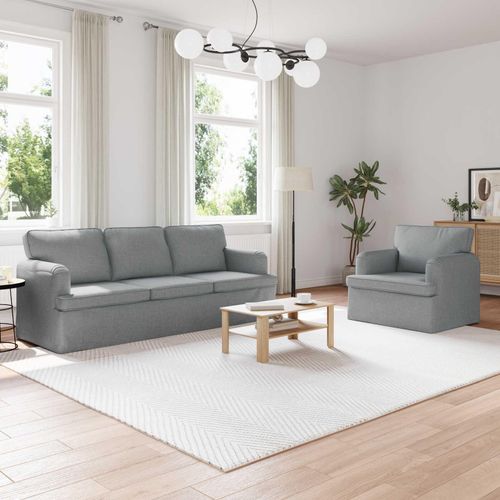 "Schlussverkauf" Sofa 2 Stück - Sofa set - Wohnlandschaft Komfortabel - Hellgrau C14109