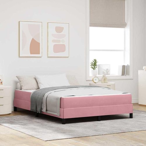 "Schlussverkauf" Boxspringbett - für 2 Personen - mit Matratze - Rosa 160x220 cm Stoff C424