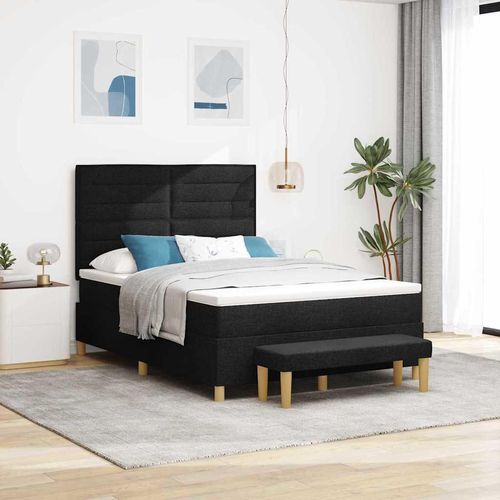 "Schlussverkauf" Boxspringbett - für 2 Personen - mit Matratze - Schwarz 160x200 cm Stoff C15