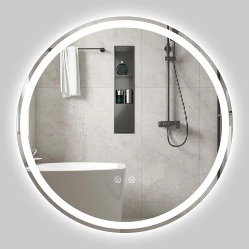 Runder LED-Badezimmerspiegel, 70 cm, Helligkeit einstellbar