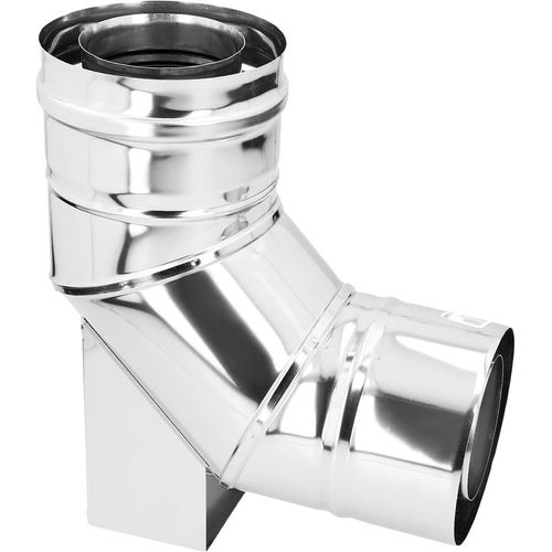 LAS Edelstahl Bogen 93° mit Auflage Ø 100/150 mm Brennwert