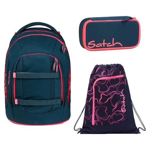 Satch Pack Schulrucksack Set Pink Phantom 3tlg