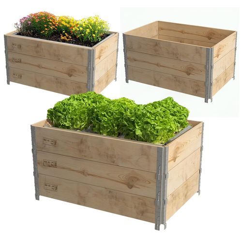 Palettenaufsatzrahmen 120x80 cm 3 Stück – Stapelrahmen Palettenaufsatz Holz
