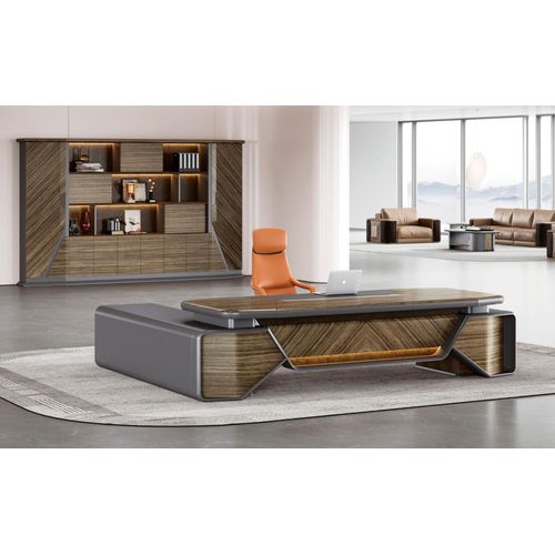 Brauner Bürotisch Exklusiver Ecktisch Deisnger Holz Eckschreibtische