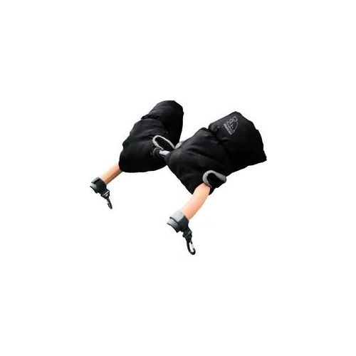 Kinderwagen-Handwärmer HEITMANN FELLE "Eisbärchen Copy", Kinder, schwarz, Polyester, Kinderwagen-Handwärmer, Handschuhe für den Kinderwagen, Handmuff mit praktischen Druckknöpfen