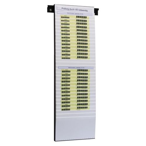 Beleg-Planungstafel in verschiedenen Größen zur Personal- oder Produktionsplanung, für DIN A6 hoch und A5 quer Belege, Breite x Höhe 250 x 795 mm, Sichtrand / Einstecktiefe 20 mm / 128 mm, Fächer 32, Verpackungseinheit: 1 STK