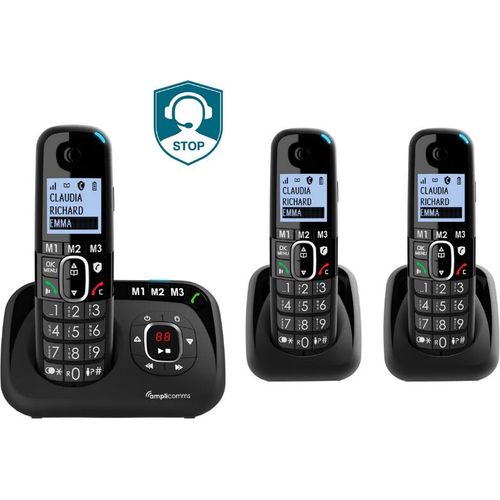 Audioline BigTel 1583 DECT Grosstastentelefon schwarz - Telefon - Anrufbeantworter