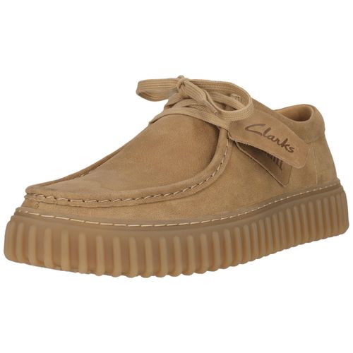 CLARKS Schuhe Torhill mit stromlinienförmigem Schnürdesign 5280 Dark Sand Lea 43