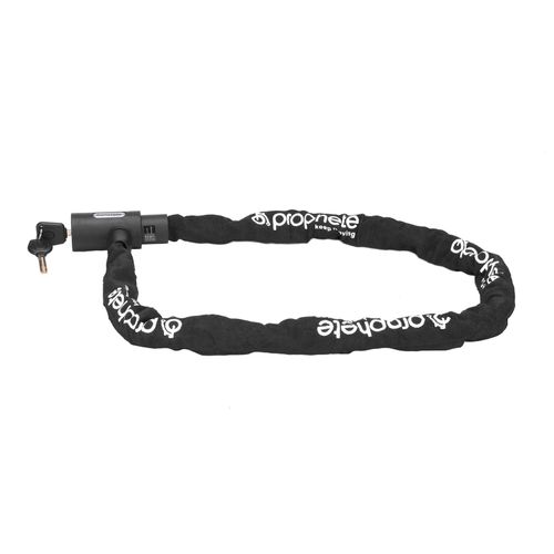 Kettenschloss, inkl. 2 Laser-Cut Schlüssel (1x mit LED), Schließautomatik, Schlüsselwegfallsperre, Staubschutzkappe, Länge: 120 cm