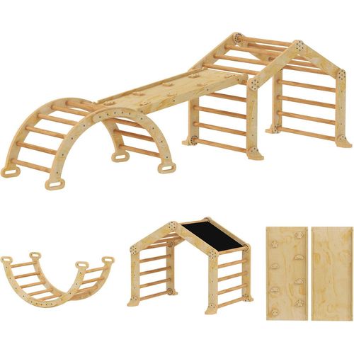 Indoor-Kletterset für Kleinkinder - 9-in-1-Spielgerüst aus Holz