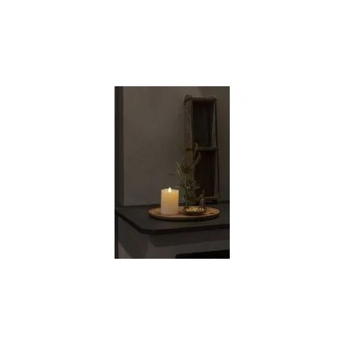LED-Kerze KONSTSMIDE, beige (cremeweiß), B:7,6cm H:11,4cm T:7,6cm Ø:7,6cm, Kerzen, LED-Kerze, LED Echtwachskerze cremeweiß, mit 3D Flamme und geschmolzener Kante
