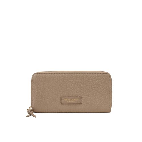 Geldbörse MARC O'POLO "aus markant genarbtem Schafleder", Damen, earthy taupe, Leder, unifarben, Kleinlederwaren