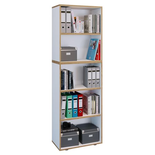 Bücherregal VCM "Holz Büro Regal Bücher Ordner Salia 5fach B. 60 cm", weiß, B:60cm T:33cm, Regale, Bücherregal
