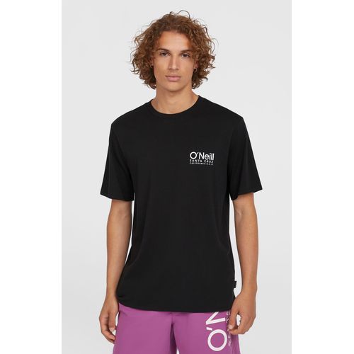 T-Shirt O'NEILL "ORIGINAL CALI LOGO T-SHIRT", Herren, Gr. S, schwarz (schwarz out), Obermaterial: 100% Baumwolle, Rundhals, Shirts T-Shirt, sportlicher Stil, vorgezogene Schulternähte, aus Baumwolljersey