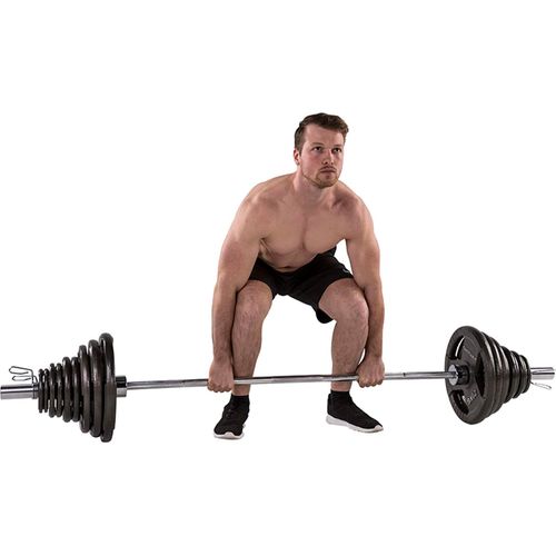 Tunturi Langhantel-Set 140 kg, Langhantel 50 mm mit Gewichten, Tri-Grip-20 kg, 15 kg, 10 kg, 5 kg, 2,5 kg, 1,25 kg