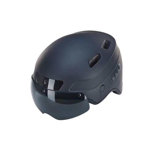 Smart Helm INMOLD, Full-HD Kamera, Bluetooth 4.0, Blinker, LED, Farbe: schwarz 58-61cm