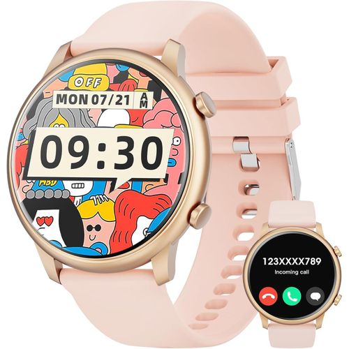 Hwagol Womens Smart Watch Fitness Uhr mit Puls Schlafmonitor Sportmodi Pedometer DIY Zifferblatt kompatibel Android iOS