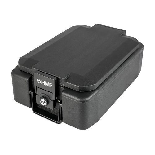 HMF Feuerfeste Geldkassette, DIN A4, 41 x 28 x 15,5 cm, Schwarz