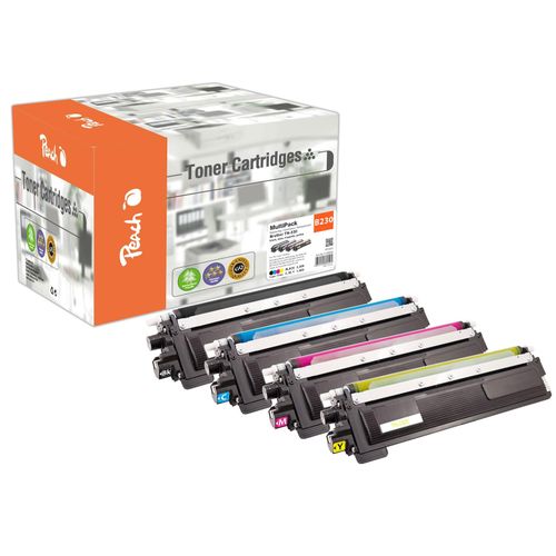 Peach B230 4 Toner (bk, c/m/y) ersetzt Brother TN-230 für z.B. Brother DCP -9010 CN, Brother HL -3000, Brother HL -3040 CN, Brother HL -3045 CN (wiederaufbereitet)