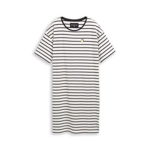 TOM TAILOR Damen Nachthemd mit Streifenmuster, weiß, Gestreift, Gr. 38