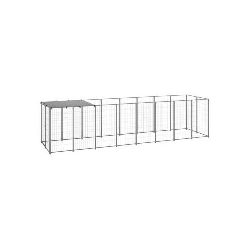 VidaXL Hundezwinger silber 4,4 m, 1,1 m, 1,1 m