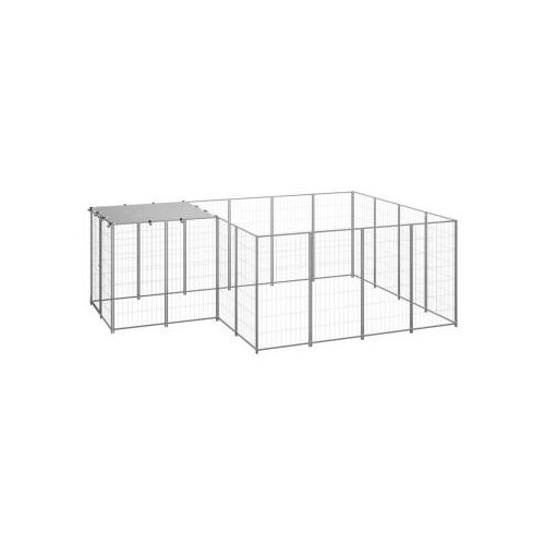 VidaXL Hundezwinger silber 3,3 m, 2,2 m, 1,1 m