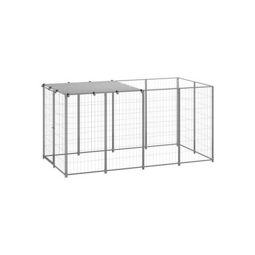 VidaXL Hundezwinger silber 2,2 m, 1,1 m, 1,1 m