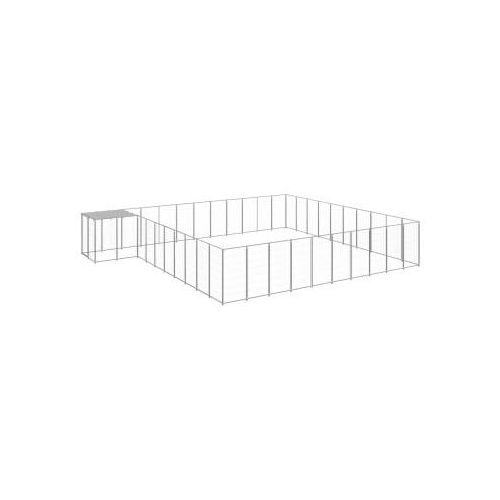 VidaXL Hundezwinger silber 6,6 m, 5,5 m, 1,1 m