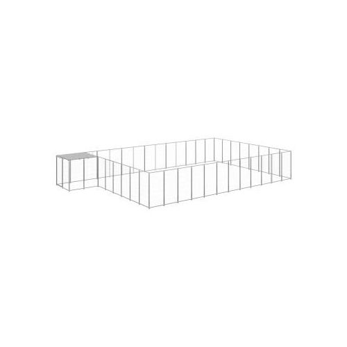 VidaXL Hundezwinger silber 7,7 m, 4,4 m, 1,1 m