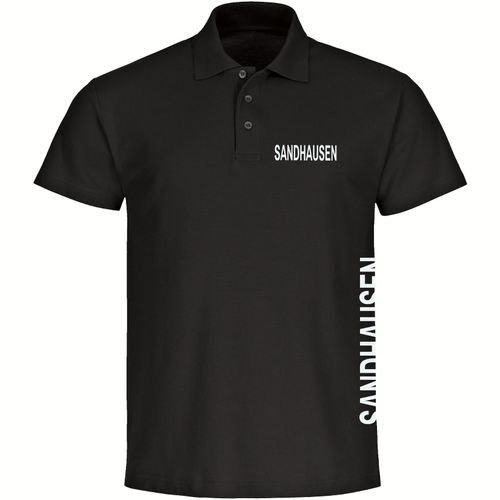 multifanshop Poloshirt - Sandhausen - Brust & Seite - Druck weiß - Polo