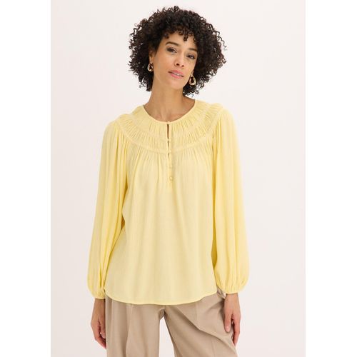 bonprix Tunika mit Spitzenbänder, gelb, Gr.50, schicke Tunika mit eingenähten Spitzenbändern