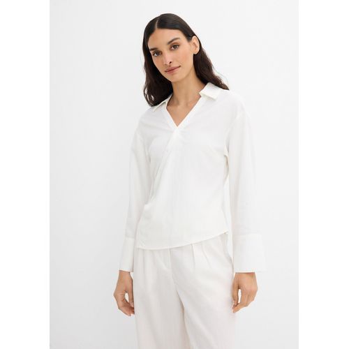 bonprix Asymmetrische Bluse aus Viskose-Mix, weiß, Gr.48, Asymmetrische Bluse aus Viskose-Mix, aus Viskose