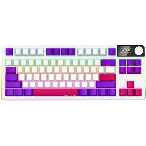 LORGAR Kabellose Gaming-Tastatur, Pro, TKL, mechanisch, wei, EN-Layout