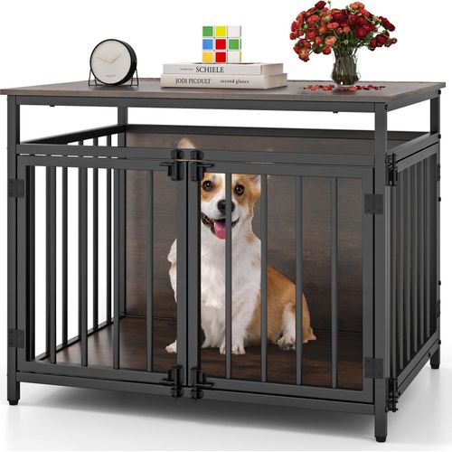 Hundebox mit 3 Türen, Holz, 80 x 60 x 64 cm