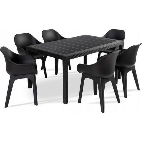 Gartenmöbel-Set Liveto Duo 6 Stühle + Tisch