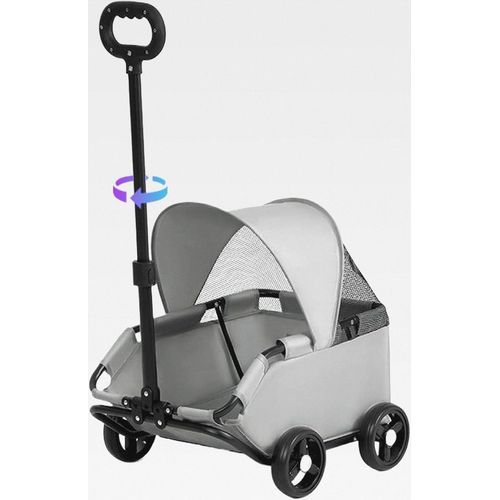 Katzenwagen - Haustierwagen Für Katzen Klappbar | Bis 7 Kg Katzen Welpen Transportwagen Für Spaziergang Einkaufszentrum Park Tierarzt Besuche Garten,Für Pendeln Spaziergang Park Einkaufszentrum