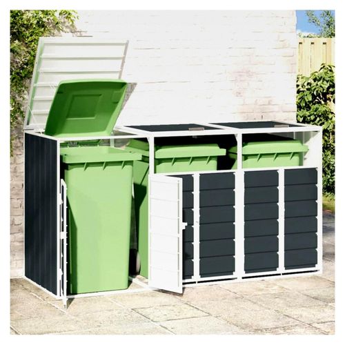 Mülltonnenbox aus Stahl Anthrazit 240L, für den Außenbereich, Zusammenbau erforderlich