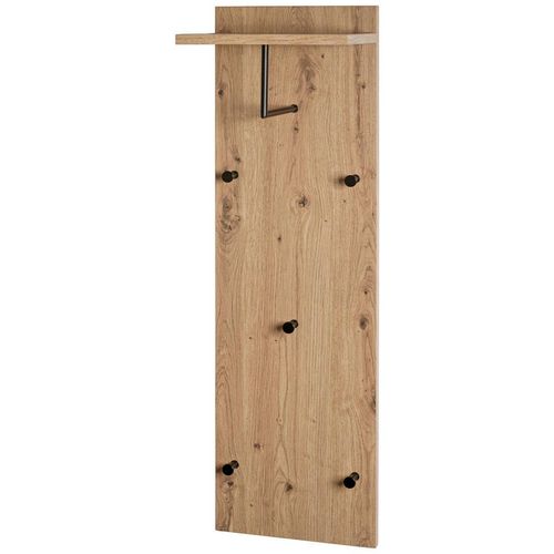 Garderobenpaneel, Schwarz, Eiche, Metall, Holzwerkstoff, 30x100x20 cm, Aufhängemöglichkeit, Garderobe, Garderobenpaneele, Garderobenpaneele