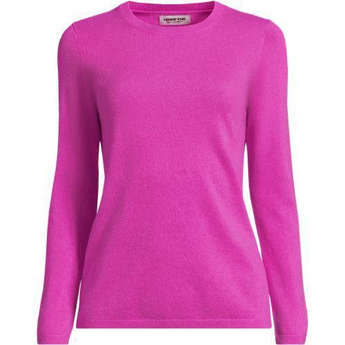 Kaschmir-Pullover mit rundem Ausschnitt, Damen,  Pink, Kaschmir, by Lands' End