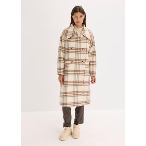 bonprix Oversize-Mantel aus weichem Woll-Mix, beige, Gr.40, Mit großem Kragen, 59% Polyester