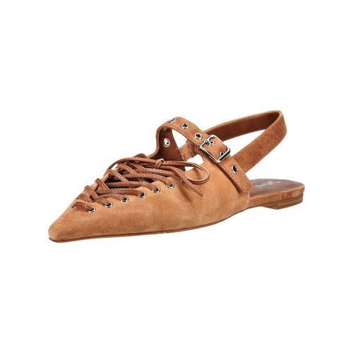Ballerina JEFFREY CAMPBELL "Jeffrey Campbell Ballerinas Leder", Damen, Gr. 39, tan, Leder, Schuhe Ballerina