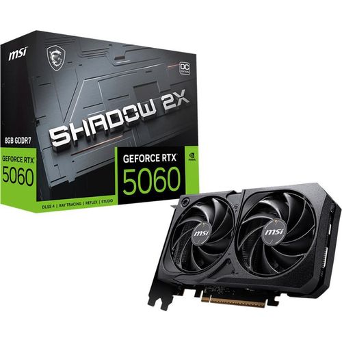 MSI GeForce RTX 5060 SHADOW 2X OC 8GB GDDR7 Reflex 2 RTX AI DLSS4 Bulk Reacondicionado