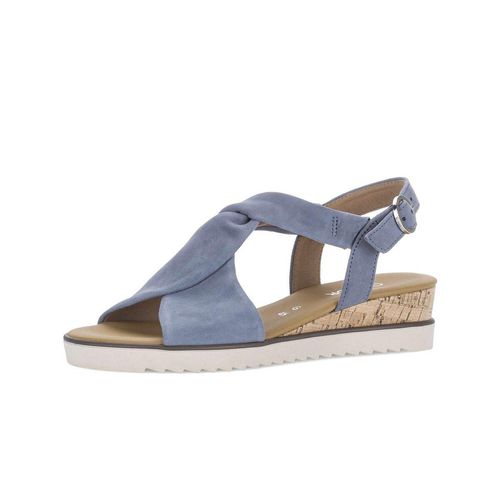 Keilsandalette GABOR "Keilsandalette", Damen, Gr. 35,5, blau, Schuhe