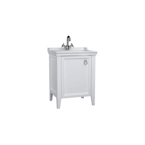 VitrA Valarte Waschtisch-Möbel-Set 62150 64,5 x 53 x 88 cm, links, Korpus weiß matt/Waschtisch weiß hochglanz