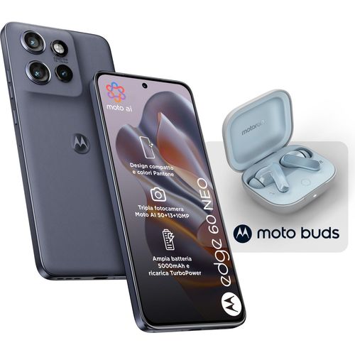 Motorola-Kante 60 Neo 8 + 256 GB 6.36 "5g Pant Grisaille + Motorradknospen Ita Motorola